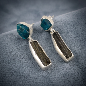 <b>Neon</b> Apatite Green Tourmaline Classic Stud Earrings 925 Sterling Silver Wedding Gift Lavie Jewelz Custom Wholesale - Product Image 1