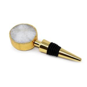 Tapón de Botella de Latón con Tapa de Mármol de Ágata de Lujo, Diseños Personalizables, Seguro para Contacto con Alimentos, para Sellado de Vino - Product Image 1