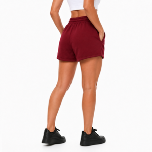 Shorts d'hiver pour femmes de haute qualité, taille élastique, cordon de serrage, poches latérales, shorts en molleton décontractés, vêtements de détente pour femmes, shorts d'hiver - Product Image 6
