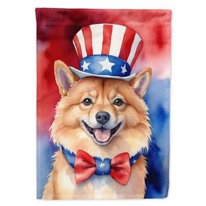 Drapeau patriotique multicolore du jardin américain Boîte aux lettres Spitz finlandaise Bannière décorative de cour pour patio Oeuvre d'art Taille de jardin Lits de fleurs - Product Image 1