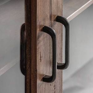 Modern Durable Solid Mango Wood Display Cabinet with Glass Doors and Iron Handles Home Furniture <b>Storage</b> Unit - Product Image 5
