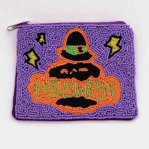 Monedero decorativo hecho a mano con cuentas, pequeño, con cremallera, para mujer, a precio económico. - Product Image 1