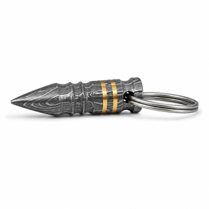 Custom Handmade Damascus Steel Keychain With Copper Inlay Durable Classic Style - Product Image 6