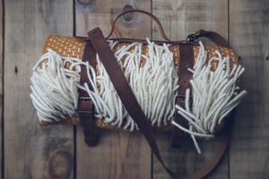 Correa de manta de cuero de primera calidad, manta de picnic, herrajes de latón, correa de transporte de Manta, Correa Vintage genuina, servicio marrón OEM y FBA - Product Image 4