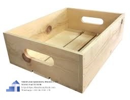 <b>Wooden</b> Fruit And Veggie Storage <b>Crate</b> Rectangle Pine Handmade With Labels For Household Use Made in VietNam - Product Image 3
