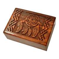Boîte à bijoux en bois avec motif attrape-rêves |   Boîte de rangement magnétique pour bibelots |   Organisateur de bijoux d'inspiration antique, cadeau pour femmes