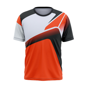T-shirt de sport personnalisé pour homme, col en V, sublimation frontale, séchage rapide, respirant, écologique, 400 grammes, polyester, coupe classique, manches courtes - Product Image 4