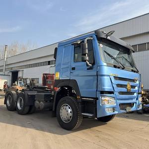 Camion tracteur poids lourd bleu 6x4, tête motrice, moteur diesel, véhicule de transport logistique commercial, modèle conduite à gauche - Product Image 2