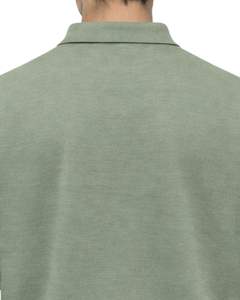 Sudadera Polo Personalizada para Hombre, Color Verde Salvia, Manga Larga, Mezcla de Algodón Suave, Estilo Casual, Cuello Clásico, Ropa de Invierno, Fabricante - Product Image 6