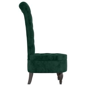 Chaise de bureau à dossier haut en velours vert foncé, bois massif et contreplaqué, pièce unique - Product Image 4