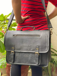 Maletín portátil de cuero genuino de grano completo para ordenador portátil, bolso de hombro de negocios, bolso para ordenador portátil de oficina - Product Image 4