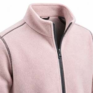 Light Pink Full Zip Polar Fleece Jacket Women Stand Collar Warm Soft Winter <b>Thermal</b> Casual Zipper Coat Heavyweight Outdoor - Product Image 5