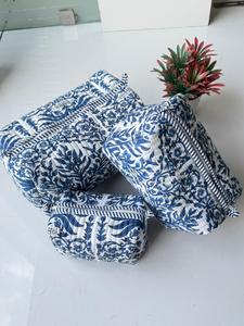 Bolsa de Cosméticos de Algodón con Estampado Floral Indio, Hecha a Mano, Ligera, Ecológica, Bolsa de Maquillaje de Viaje para Mujer con Cierre - Product Image 4