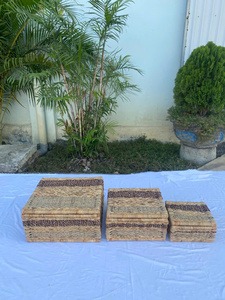 Panier multifonction artisanal en jonc de mer et jacinthe d'eau, matériaux 100% naturels, respectueux de l'environnement. Appl - Product Image 2