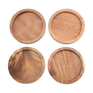 madiha art and crafts Custom Logo Angel Theme Round Coffee Blank Pallet Wood Polished Cup Mat <b>Drink</b> <b>Coasters</b> - Product Image 5
