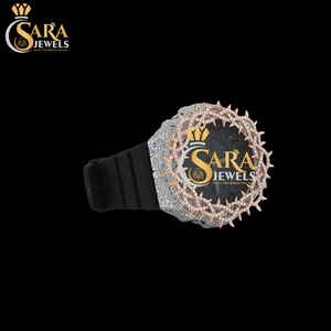 Luxurious Quartz Analog Business <b>Watch</b> Stylish <b>Skeleton</b> Moissanite Diamond Square Luxury Fashion Leather Glass Hip Hop - Product Image 2
