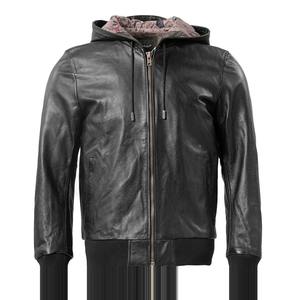 Veste en cuir de laine gris anthracite moutarde personnalisable col de chemise en peau de mouton véritable tenue décontractée de camionneur classique tissu fourrure - Product Image 4