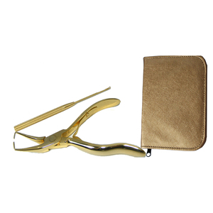 Ensemble d'outils de pose d'extensions de cheveux de haute qualité, couleur or titane, finition miroir, 3 pièces, kit d'extensions de cheveux pour la beauté - Product Image 6