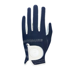 Guantes de golf unisex de PU azul marino y blanco, modelo deportivo antideslizante sin cordones - Product Image 3