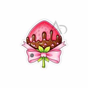 Strawberry Bow Lash Tile Acrylic Sustainable <b>Chocolate</b> Covered Strawberry Eyelash Extension Holder Board - Product Image 6