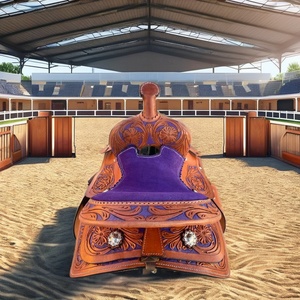 TI101OA060 Customized Branded Western English Leather Horse Saddle Soft Seat Fiberglass Tree Stainless Steel Hardware <b>Equestrian</b> - Product Image 1