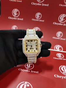 Montre-bracelet de luxe en acier inoxydable personnalisable pour femmes dernière conception VVS Moissanite diamant Micro réglage glacé Hip Hop carré - Product Image 2
