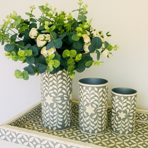 FAIZA CRAFT Vase de table moderne en os incrusté fait main, pot de sol pour la maison, le jardin, les mariages et les anniversaires - Product Image 6