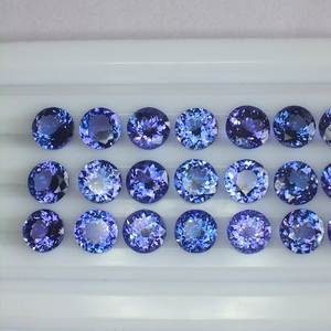 Lote de piedras preciosas de tanzanita natural de corte redondo, calidad AAA, con un brillo excelente, buen color, perfectas para la elaboración y pulido de joyas. - Product Image 1