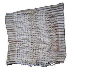 Élégant foulard long en soie transparente pour femme, jacquard à carreaux, accessoire de mode tissé, toutes saisons, blanc, fait main - Product Image 4