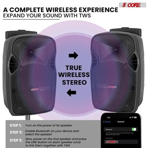 Karaoke Party <b>Speaker</b> 400W for <b>Bluetooth</b> Rechargeable Outdoor PA DJ System with 2 Wireless Mics - Product Image 2