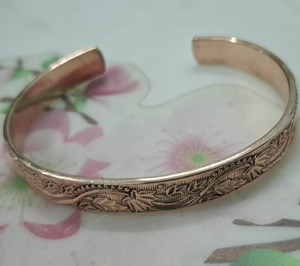 Handmade Pure <b>Copper</b> Fashion Bracelets Unisex Hammered Charm Bracelet Direct Sale - Product Image 1