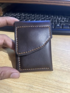 Portefeuille magnétique fin en cuir véritable 100% pur, fermeture vintage, porte-cartes, 4,9 pouces, portable pour homme, usage quotidien - Product Image 3