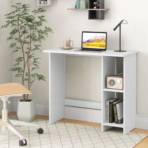 Small <b>Computer</b> <b>Desk</b> with Adjustable Shelf and Storage Features - Product Image 2