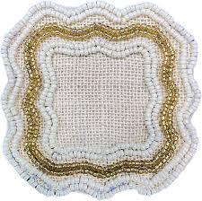 Posavasos de Yute Hechos a Mano con Cuentas, Posavasos Decorativos en Forma de Estrella para Mesa de Comedor o Mesa de Café - Product Image 5