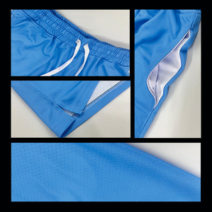 Shorts de basketball pour hommes, écologiques, blanc/noir, en mesh, coupe ajustée, haute qualité, respirants, séchage rapide, toutes tailles - Product Image 6