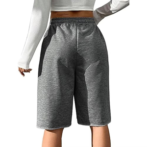 Nouveauté 2026 Short en molleton 100% coton vintage délavé à l'acide pour femme, taille mi-haute, longueur genou - Product Image 2