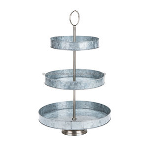 White Painted Cake Stand With Two Floor Custom Finishing and Design Available Metal Cake Stand With Multiple Size - Product Image 3