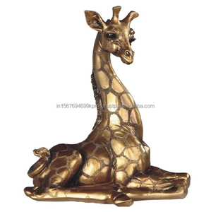 Objeto decorativo de escultura de jirafa inocente de aluminio fundido para exhibición de estante de mesa Mini peso de papel de jirafa - Product Image 2