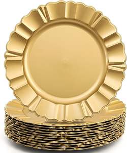 Elegante Plato Base Dorado Decorativo para Cena, para Decoración de Mesa de Banquete de Hotel - Product Image 1