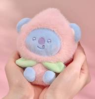 Porte-clés BTS BT21 Peach Holic Doll, CD de musique pop, plastique, papier, coréen, tous âges, modèle KR BW-154, objet de collection