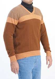 Suéteres para Hombre, Nueva Colección, Hechos de Algodón y Lana, Suéter Personalizado OEM con Cuello en V, Suéter de Punto con Bloques de Color, Ropa de Invierno Cómoda - Product Image 4