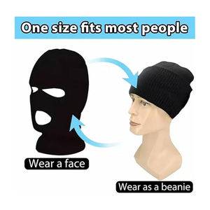 Pasamontañas de punto unisex con 3 orificios, cubrecara transpirable, impermeable, cortavientos y ajustable, gorro tipo bandit para adulto - Product Image 2
