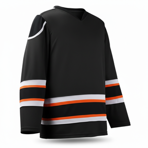 Service OEM en gros, conception personnalisée, maillot de hockey sur glace, impression par sublimation, séchage rapide, écologique, 100% polyester, pour hommes adultes - Product Image 3