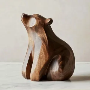 Escultura de madera refinada que aporta sofisticación a la sala de estar y mejora la decoración de tu hogar con un encanto rústico. - Product Image 4