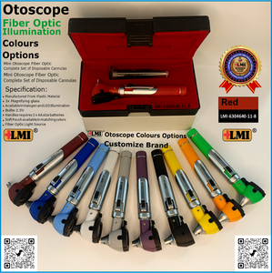 Ensemble d'instruments d'otoscopie manuels à fibre optique rouge de qualité supérieure, équipement médical à vision claire, certifié CE Classe I, garantie 1 an - Product Image 4