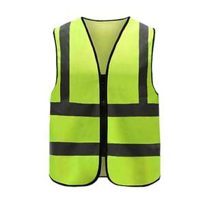 Chaleco de Seguridad Reflectante Fluorescente de Alta Visibilidad, de Poliéster, con Múltiples Bolsillos, Resistente al Agua, para Construcción y Seguridad Vial - Product Image 1