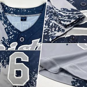 Camisetas de Béisbol Personalizadas con Estilo de Cepillado, Camiseta de Equipo con Botones Completos, Camisetas Deportivas con Nombre y Número Bordados - Product Image 5