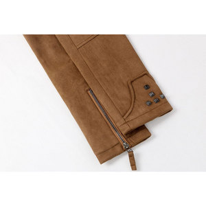 Wholesale New Slim Spring and Autumn Women's Suede Leather <b>Jacket</b> Studded Ladies Biker <b>Jacket</b> OEM ODM - Product Image 6