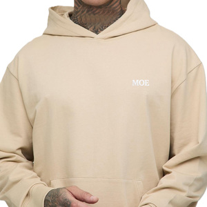 Sudadera con Capucha para Hombre, 350 GSM, Algodón y Felpa, Corte Holgado, Lisa, con Puños Acanalados, para Marcas de Ropa Urbana, Etiqueta Privada, OEM - Product Image 3