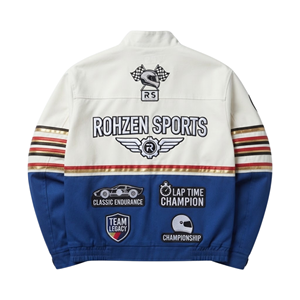 Custom Unisex Racing Team <b>Jacket</b> Full Zip Motorsport <b>Bomber</b> Embroidered Logo Windproof Anti-Uv <b>Summer</b> % Cotton Streetwear - Product Image 2